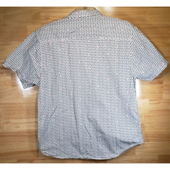 Geometrix NY Men’s XL Shirt Short Sleeve Flamingo Print Button Front - Picture 6 of 8